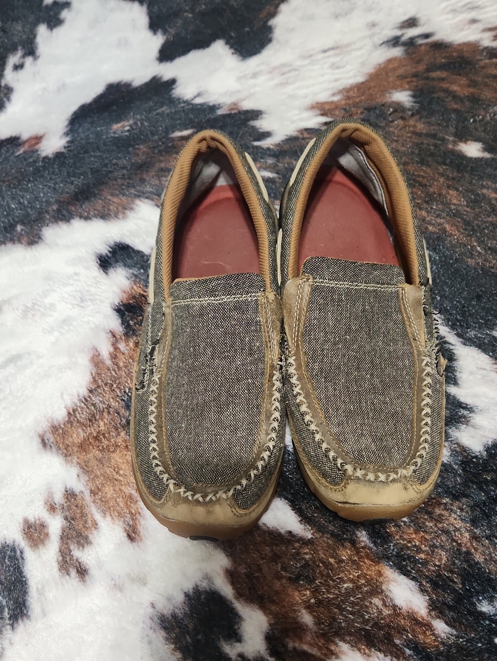 Twisted X Men's Brown Canvas & Tan Slip-On Loafers